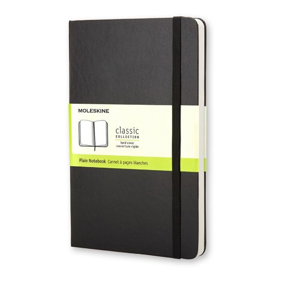 Picture of Moleskine Classic Hard Cover Notebook, 3-1/2in x 5-1/2in, Unruled, 192 Pages, Black