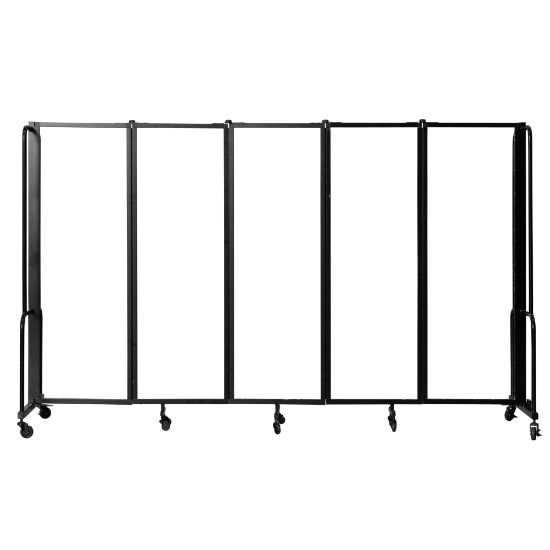 Picture of National Public Seating Room Divider, 5-Section, 72inH x 27inW x 118inD, Clear