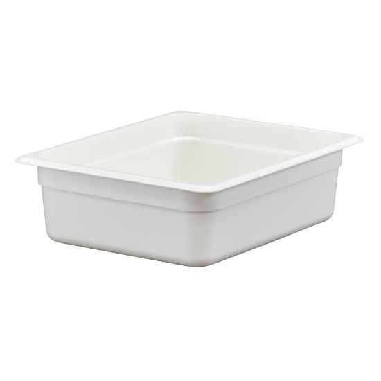 Picture of Cambro Camwear GN 1/2 Size 4in Food Pans, 4inH x 10-1/2inW 12-3/4inD, White, Set Of 6 Pans