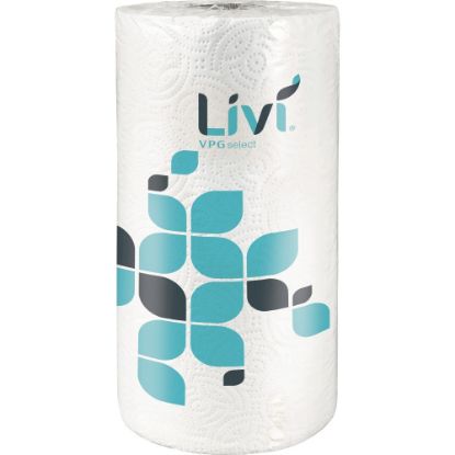 Picture of Livi Solaris Paper Two-ply Kitchen Roll Towel - 2 Ply - 9in x 11in - 85 Sheets/Roll - White - Fiber - 30 / Carton