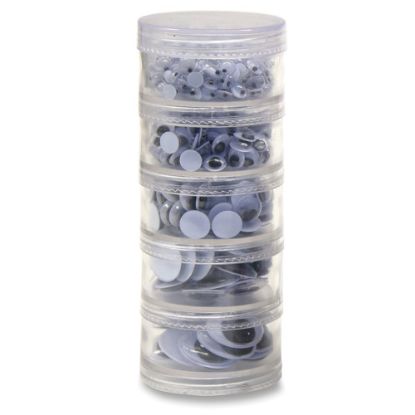 Picture of Chenille Kraft Wiggle Eyes, Assorted, Black/White, Stackable Jar of 560