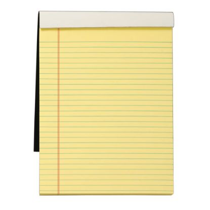 Picture of TOPS Docket Gold Premium Writing Pad, 8 1/2in x 11 3/4in, Legal Ruled, 70 Sheets, Canary