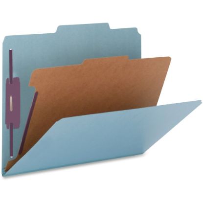 Picture of Nature Saver Color Classification Folders, 2/5in Tab Cut, Right Tab Position, Legal Size , Blue, Box Of 10