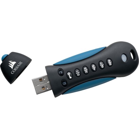 Picture of Corsair Flash Padlock 3 64GB Secure USB 3.0 Flash Drive - 64 GB - USB 3.0 - 256-bit AES - 5 Year Warranty