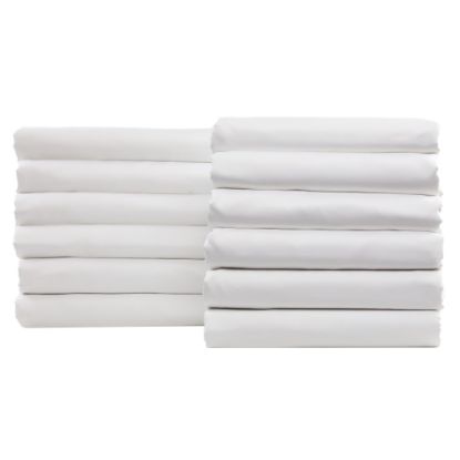 Picture of 1888 Mills Naked Full Fitted Sheets, 54in x 80in x 15in, White, Pack Of 24 Sheets