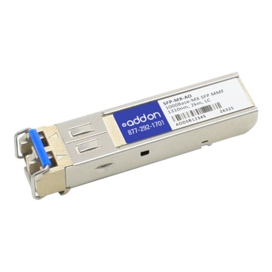 Picture of AddOn Cisco SFP-MX Compatible SFP Transceiver - SFP (mini-GBIC) transceiver module - GigE - 1000Base-MX - LC multi-mode - up to 1.2 miles - 1260-1360 (TX) / 1100-1600 (RX) nm