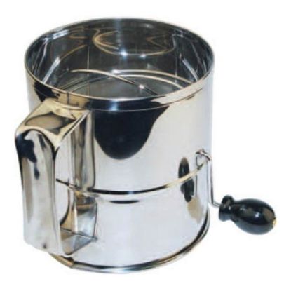 Picture of Winco Stainless-Steel Rotary Sifter, 8 Cup, Silver