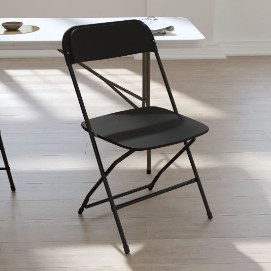 Picture of Flash Furniture Hercules Big And Tall Commercial Folding Chairs, Black, Set Of 4 Chairs