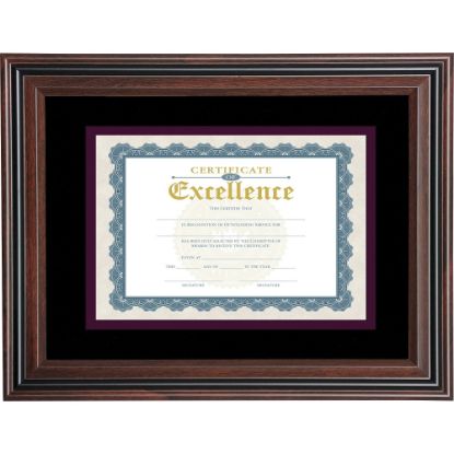 Picture of Advantus Double Matted Certificate Picture Frame, 11in x 14in With Mat, Rosewood