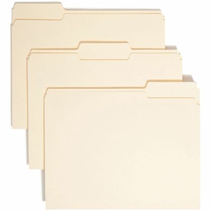 Picture of Smead Top Tab File Folders, Letter Size, 8 1/2in x 11in, 1/3 Tab Cut, Assorted Tab Position, 3/4in Expansion, Manila, Carton Of 500 Folders