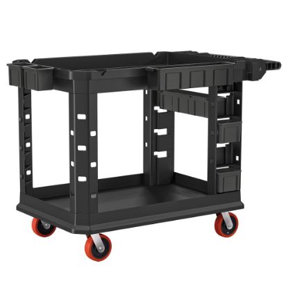 Picture of Suncast Commercial Heavy-Duty Plus 2-Shelf Utility Cart, 34-13/16inH x 26-1/2inW x 48-3/4inD, Gray