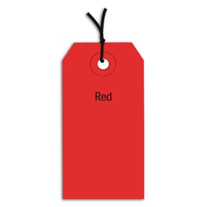 Picture of Partners Brand Prestrung Color Shipping Tags, #6, 5 1/4in x 2 5/8in, Red, Box Of 1,000