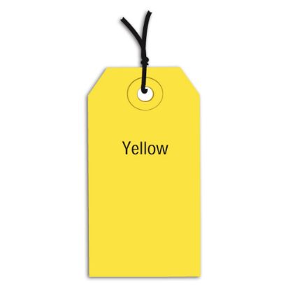 Picture of Partners Brand Prestrung Color Shipping Tags, #6, 5 1/4in x 2 5/8in, Yellow, Box Of 1,000