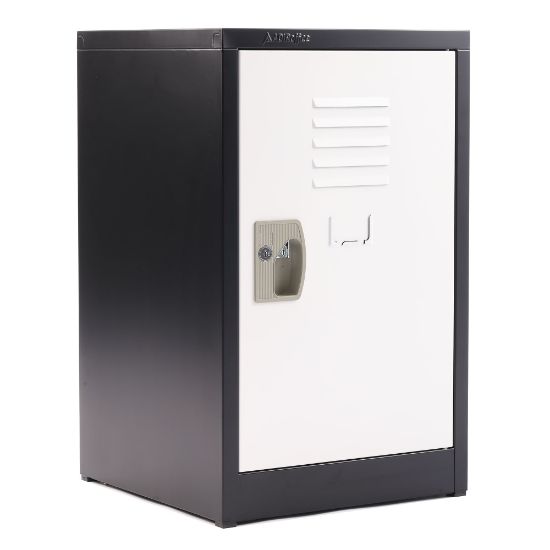 Picture of Alpine AdirOffice 1-Tier Steel Lockers, 24inH x 15inW x 15inD, Black/White, Pack Of 2 Lockers