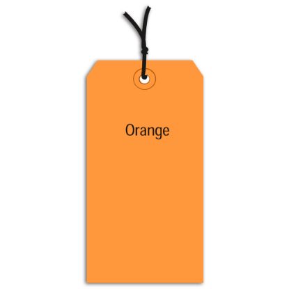 Picture of Partners Brand Prestrung Color Shipping Tags, #6, 5 1/4in x 2 5/8in, Orange, Box Of 1,000