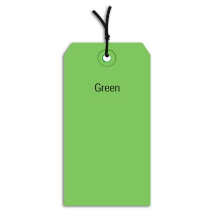 Picture of Partners Brand Prestrung Color Shipping Tags, #6, 5 1/4in x 2 5/8in, Green, Box Of 1,000