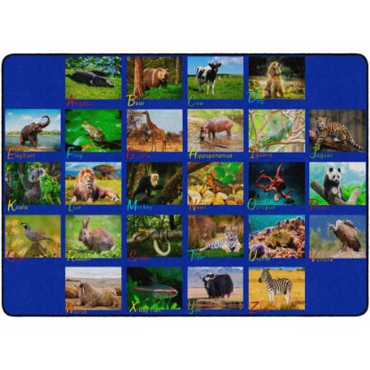 Picture of Flagship Carpets Alphabet Animals Area Rug, 6ftH x 8ft4inW