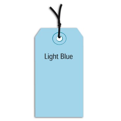 Picture of Partners Brand Prestrung Color Shipping Tags, #8, 6 1/4in x 3 1/8in, Light Blue, Box Of 1,000