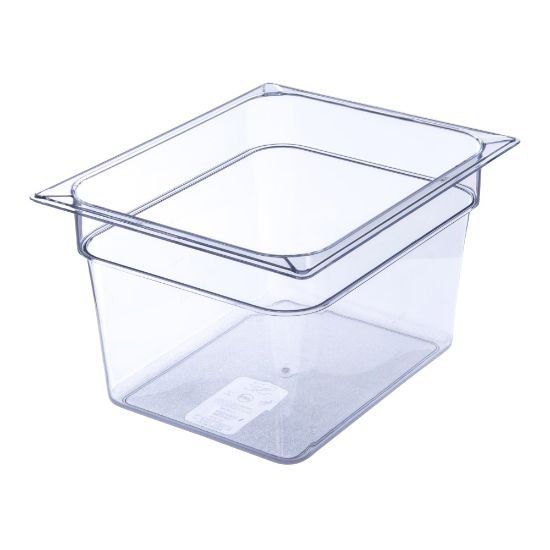 Picture of StorPlus 1/2-Size Plastic Food Pans, 8inH x 10 3/8inW x 12 3/4inD, Clear, Pack Of 6