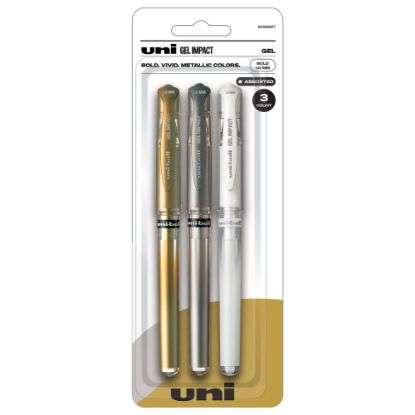 Picture of uni-ball Impact Roller Pens, Bold Point, 1.0 mm, Assorted, Pack Of 3