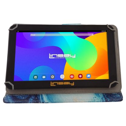 Picture of Linsay F10 Tablet, 10.1in Screen, 4GB Memory, 128GB Storage, Android 13,  Ocean Marble Case