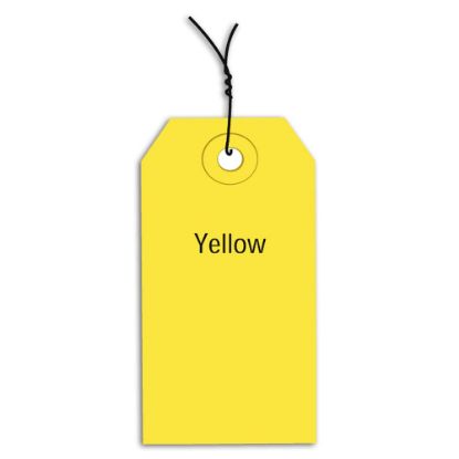 Picture of Partners Brand Prewired Color Shipping Tags, #1, 2 3/4in x 1 3/8in, Yellow, Box Of 1,000