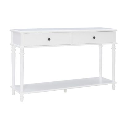 Picture of Powell Heaton Wood Console Table With Shelf, 34inH x 56inW x 16inD, White