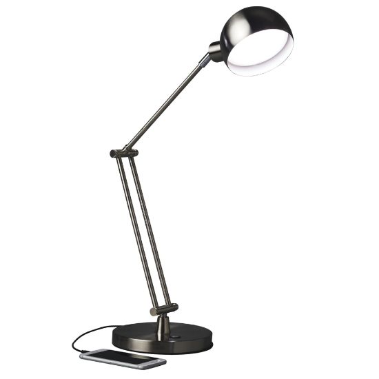 Picture of OttLite Wellness Series Refine LED Desk Lamp, Adjustable Height, 24inH, Brushed Nickel