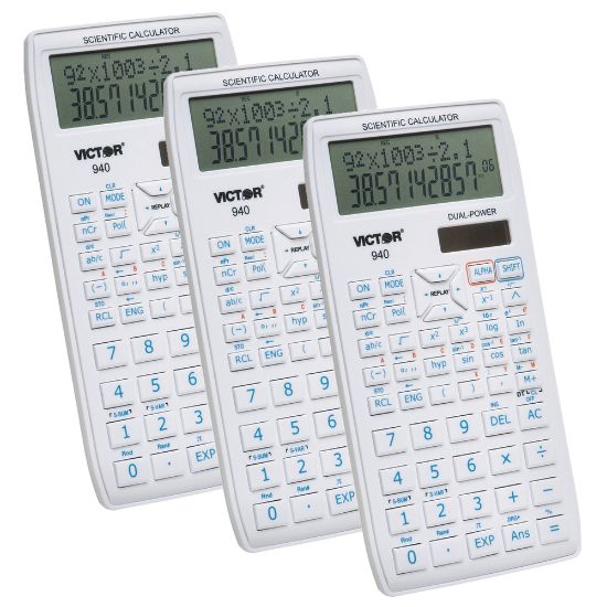 Picture of Victor 940 10-Digit Advanced Scientific Calculators, VCT940-3, Pack Of 3 Calculators