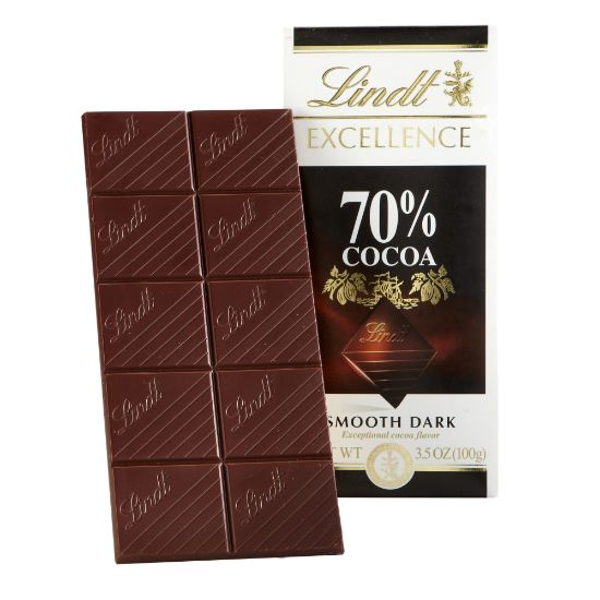 Picture of Lindt Excellence Chocolate, 70% Cocoa Chocolate Bars, 3.5 Oz, Box Of 12