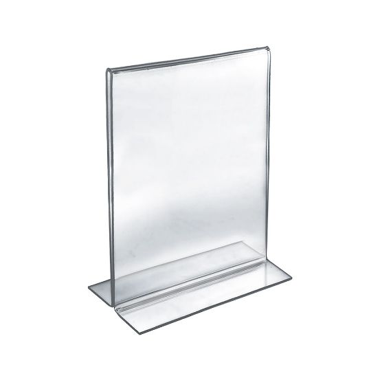 Picture of Azar Displays Double-Foot Acrylic Sign Holders, 12in x 9in, Clear, Pack Of 10