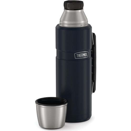 Picture of Thermos Stainless King Beverage Bottle 40Oz - 1.3 quart (1.2 L) - Vacuum - Midnight Blue, Blue, Matte Blue