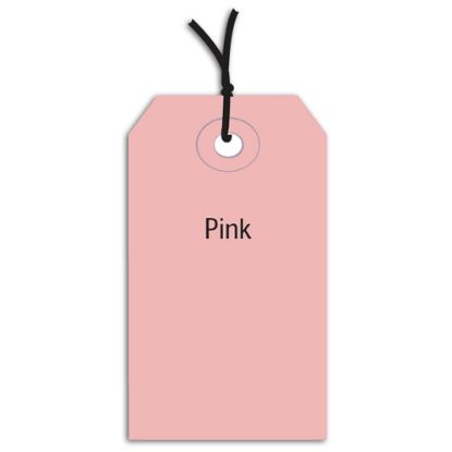 Picture of Partners Brand Prestrung Color Shipping Tags, #2, 3 1/4in x 1 5/8in, Pink, Box Of 1,000