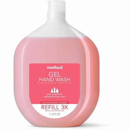 Picture of Method Antibacterial Gel Hand Wash Soap, Pink Grapefruit Scent, 34 Oz Bottle