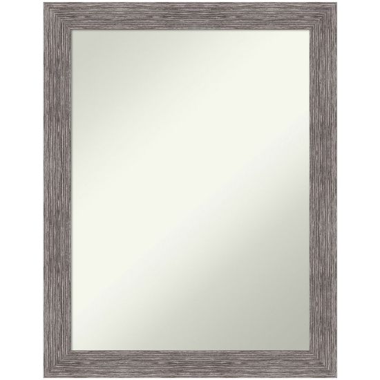 Picture of Amanti Art Narrow Non-Beveled Rectangle Framed Bathroom Wall Mirror, 27-1/2in x 21-1/2in, Pinstripe Plank Gray