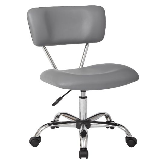 Picture of Office Star Avenue Six Vista Bonded Leather Task Chair, Gray/Silver