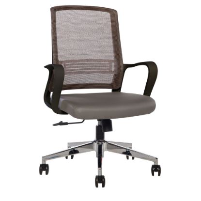 Picture of Sinfonia Song Ergonomic Mesh/Fabric Mid-Back Task Chair With Antimicrobial Protection, Loop Arms, Copper/Gray/Black