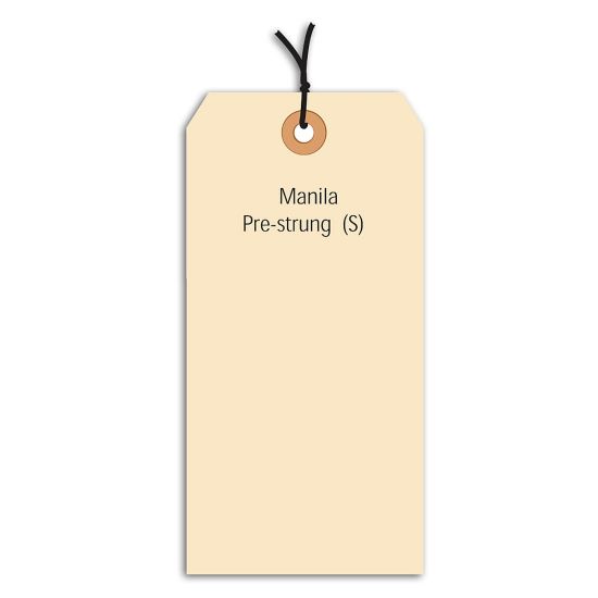 Picture of Partners Brand Prestrung Manila Shipping Tags, 10 Point, #6, 5 1/4in x 2 5/8in, Box Of 1,000