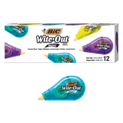 Picture of BIC Wite Out Mini Correction Tape, White, Pack Of 12 Dispensers