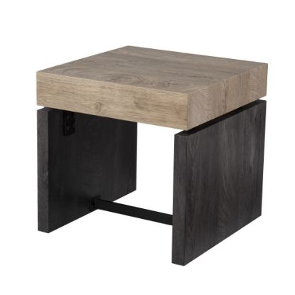 Picture of SEI Furniture Hapsford End Table, 19-3/4inH x 19-3/4inW x 19-3/4inD, Black/Natural