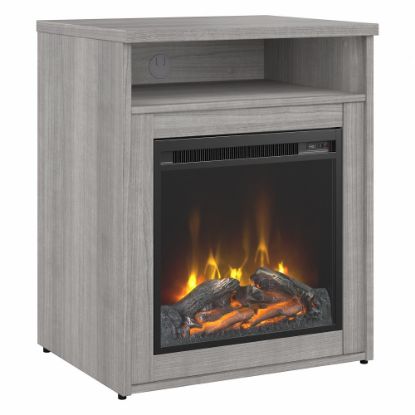 Picture of Bush Business Furniture 400 Series 24inW Electric Fireplace With Shelf, Platinum Gray, Standard Delivery