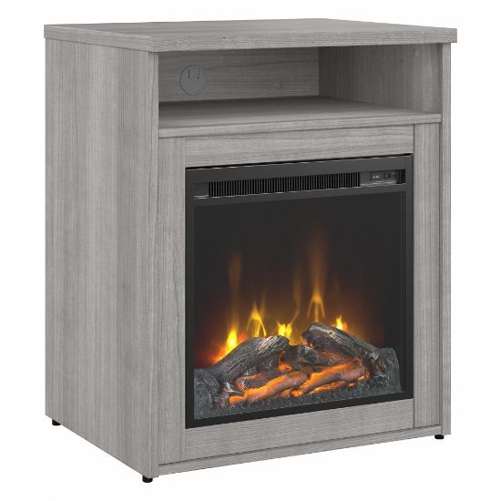 Picture of Bush Business Furniture 400 Series 24inW Electric Fireplace With Shelf, Platinum Gray, Standard Delivery