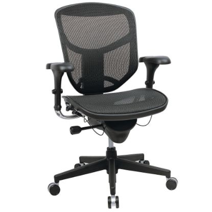 Picture of WorkPro Quantum 9000 Series Ergonomic Mesh/Mesh Mid-Back Office Chair, Black/Black, BIFMA Compliant