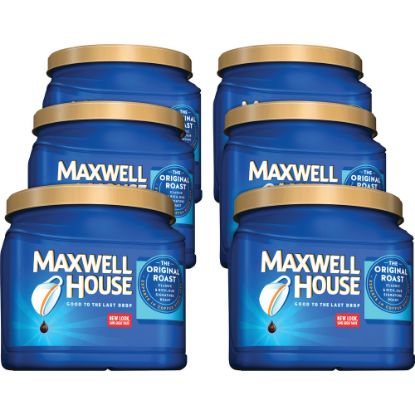 Picture of Maxwell House Original Ground Canister Coffee, Medium Roast, 30.6 Oz, Carton Of 6 Canisters