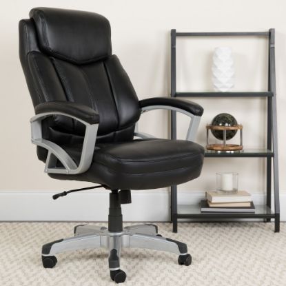 Picture of Flash Furniture Hercules Big & Tall Ergonomic LeatherSoft Faux Leather High-Back Swivel Office Chair, Black