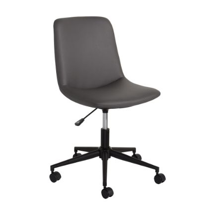 Picture of Realspace Praxley Faux Leather Low-Back Task Office Chair, Dark Gray, BIFMA Compliant