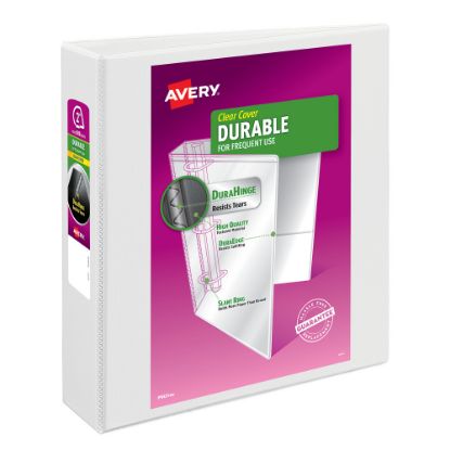 Picture of Avery Durable View 3 Ring Binders, 2 Inch EZD Rings, White, 1 Binder