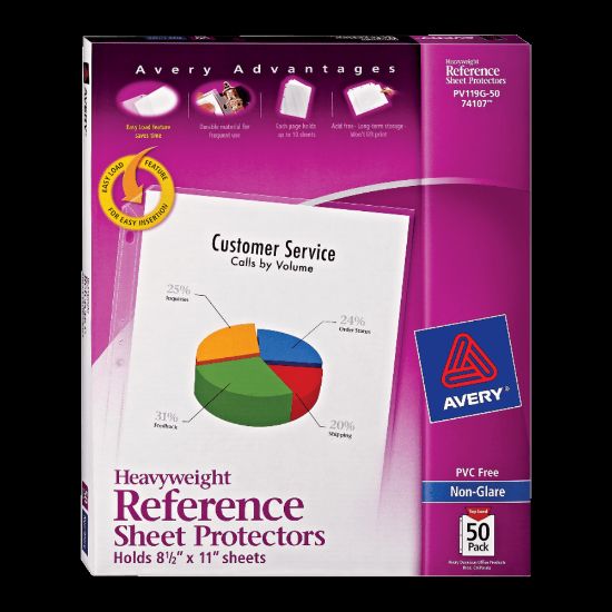 Picture of Avery Non-Glare Heavyweight Sheet Protectors, 8 1/2in x 11in, Top Loading, Pack Of 50