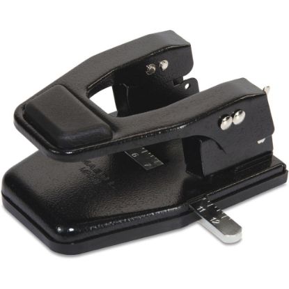 Picture of Master Heavy-Duty 2-Hole Padded Punch - 2 Punch Head(s) - 40 Sheet Capacity - 9/32in Punch Size - Round Shape - 13.8in x 12.5in x 9.5in - Black