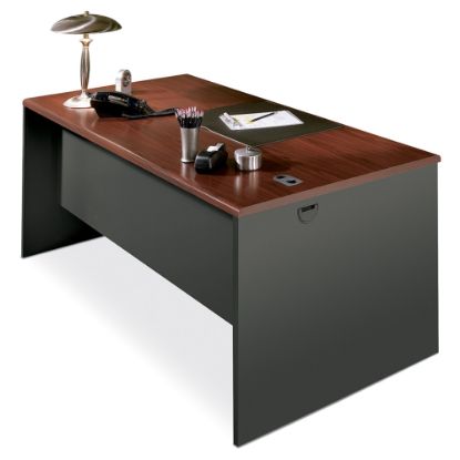 Picture of HON 38000 Modular 60inW Computer Desk Shell, Mahogany/Charcoal